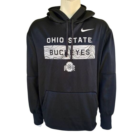 Nike Ohio State Buckeyes Hoodie Sweatshirt Black XL Pullover Fleece Logo - Picture 1 of 7